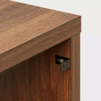 Étagère de rangement décorative en bois à 2 casiers, design ouvert, finition noyer