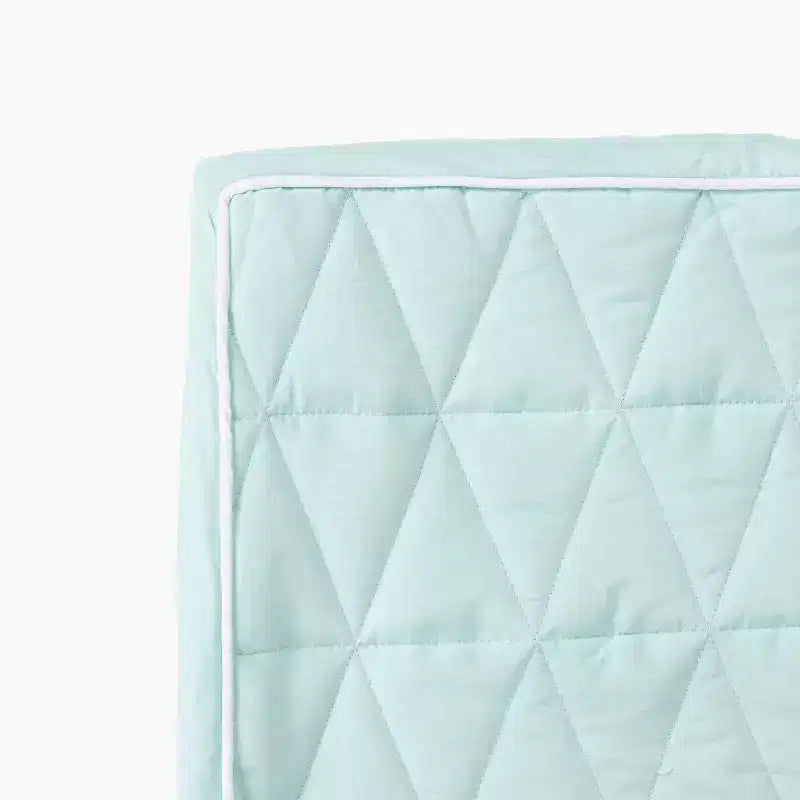 Lit de camp portable pour enfant avec drap matelassé imperméable, cadre en métal, vert clair, 2-5 ans