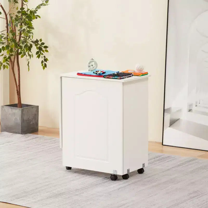 Table de couture pliante avec étagère de rangement, 16 porte-bobines, porte magnétique et roulettes pivotantes