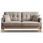 Canapé 3 places gris clair avec tissu imperméable et port de chargement USB, 178 cm de large