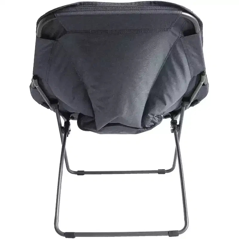 Chaise pliante hexagonale avec coussin large en velours côtelé et cadre en acier, 81 cm de large