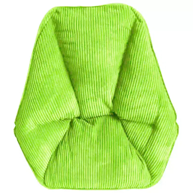 Chaise pliante hexagonale avec coussin large en velours côtelé et cadre en acier, 81 cm de large