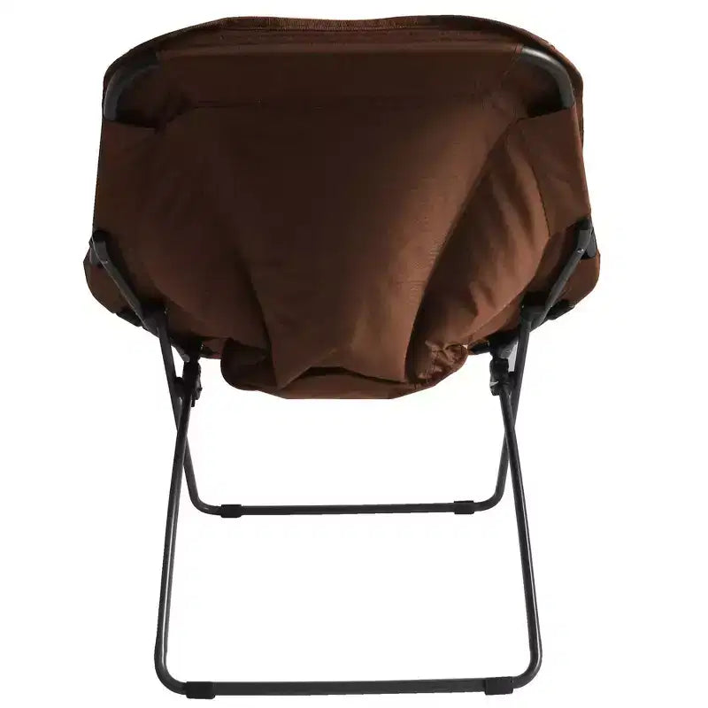 Chaise pliante hexagonale avec coussin large en velours côtelé et cadre en acier, 81 cm de large