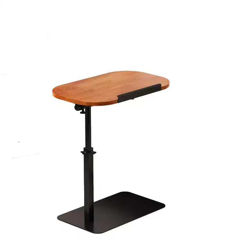 Table d'appoint minimaliste en C avec rotation à 360° et réglage de la hauteur par vérin à gaz, Beige