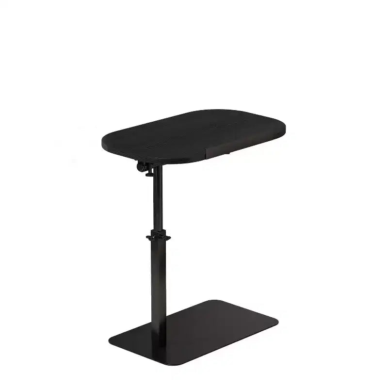 Table d'appoint minimaliste en C avec rotation à 360° et réglage de la hauteur par vérin à gaz, Beige