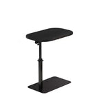 Table d'appoint minimaliste en C avec rotation à 360° et réglage de la hauteur par vérin à gaz, Beige