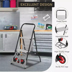 Diable pliable en aluminium 2-en-1 et escabeau à 2 marches avec pédales antidérapantes, capacité de 100 kg