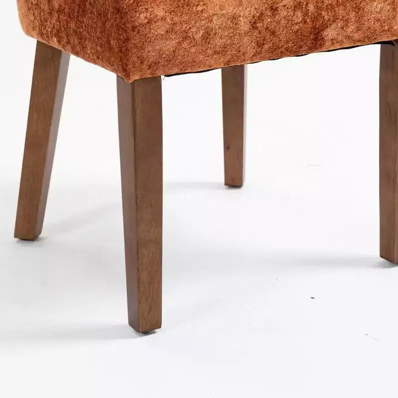 Lot de 2 chaises de salle à manger en chenille avec cadre en bois dur et garniture cloutée en laiton, 136 kg