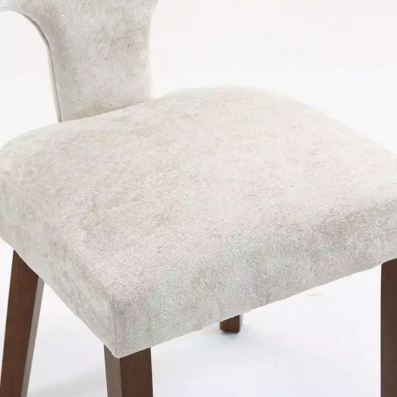 Lot de 2 chaises de salle à manger en chenille avec cadre en bois dur et garniture cloutée en laiton, 136 kg