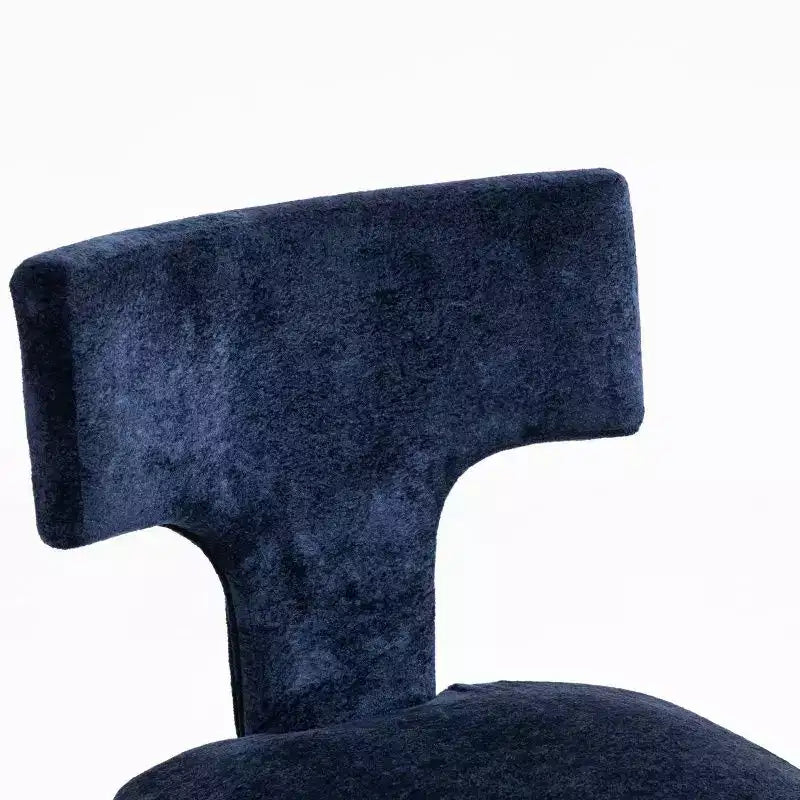 Lot de 2 chaises de salle à manger en chenille avec cadre en bois dur et garniture cloutée en laiton, 136 kg