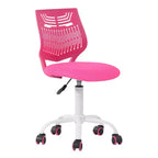 HomeRoots Fuchsia and White Adjustable Height Swivel Rolling Office Chair