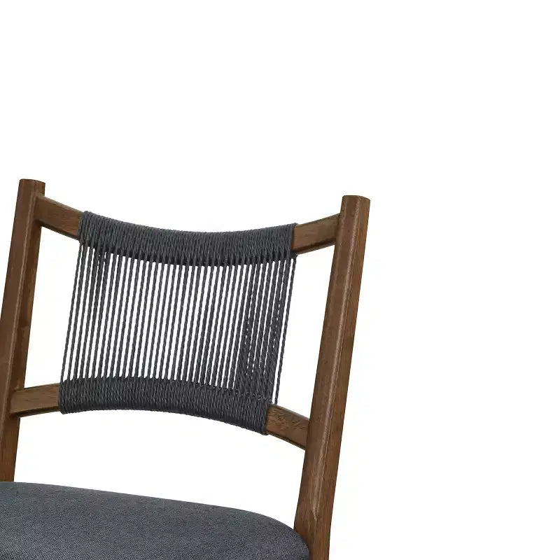 Lot de 2 tabourets de comptoir modernes en bois d'hévéa avec dossier en corde tressée, 136 kg