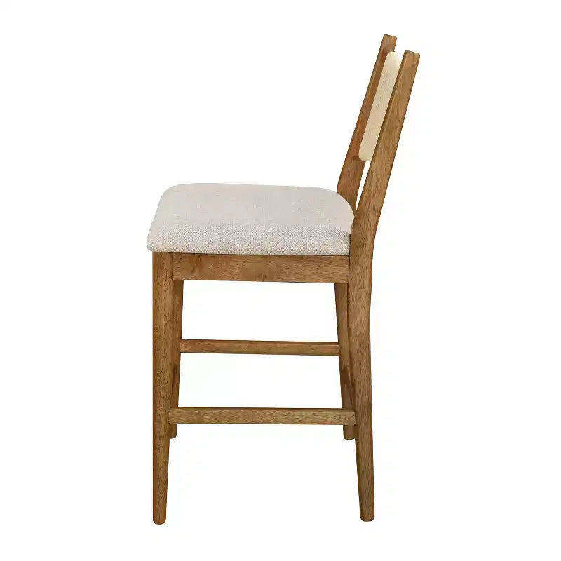 Lot de 2 tabourets de comptoir modernes en bois d'hévéa avec dossier en corde tressée, 136 kg