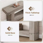 Table console de ferme 63" avec base en H à 2 niveaux et étagère inférieure, blanc