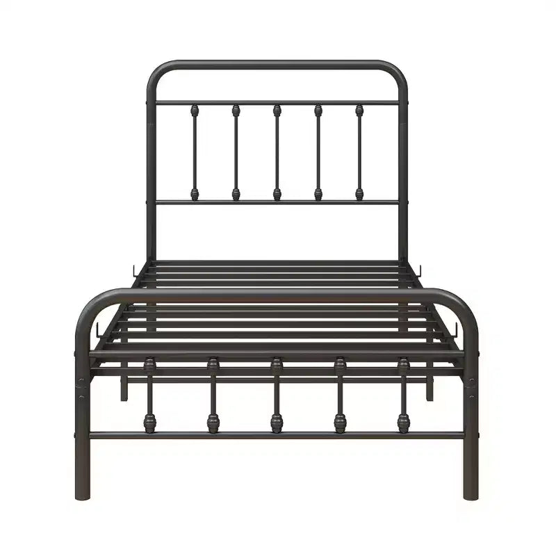 Cadre de lit plateforme en métal Twin Size avec tête de lit, pied de lit et rangement sous le lit, 204 kg