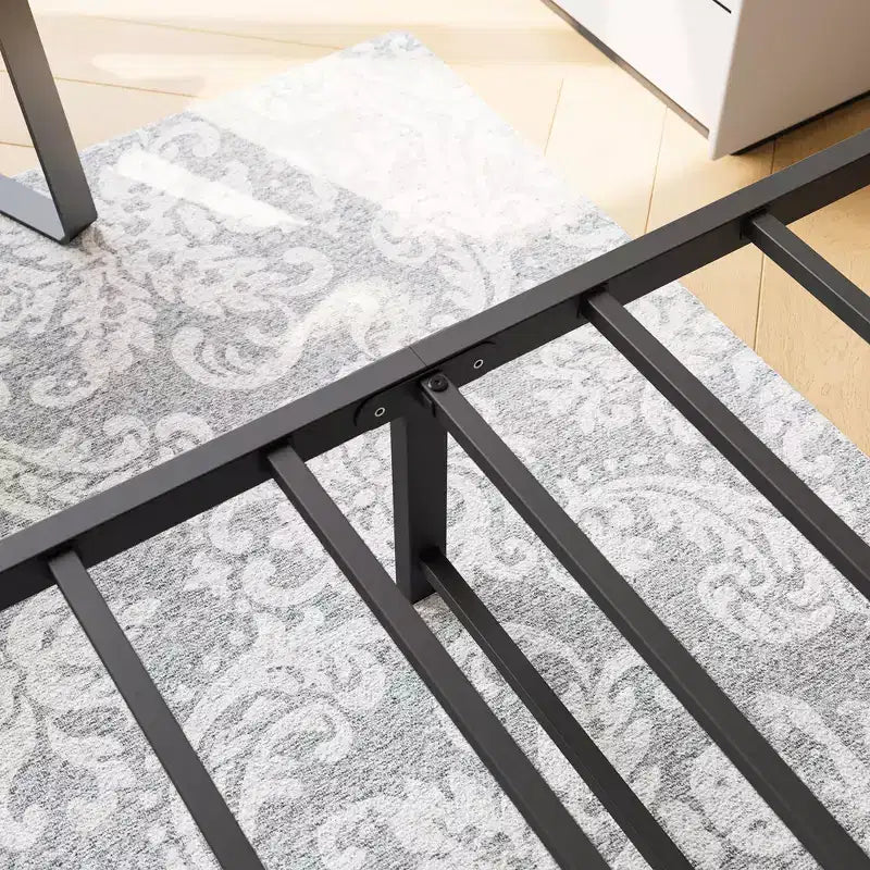 Cadre de lit plateforme en métal Twin Size avec tête de lit, pied de lit et rangement sous le lit, 204 kg