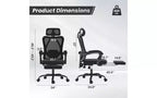 Chaise de bureau ergonomique en maille à dossier haut avec repose-pieds, appui-tête et support lombaire réglable, 158 kg