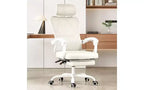 Chaise de bureau ergonomique en maille à dossier haut avec repose-pieds, appui-tête et support lombaire réglable, 158 kg