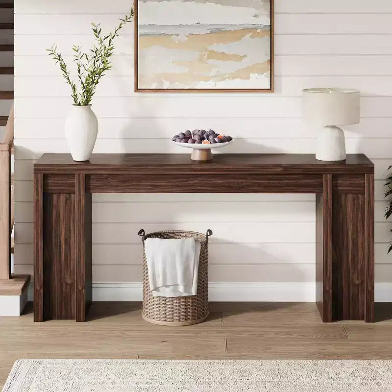 Console de ferme extra-longue de 70 pouces, table de canapé en bois pour entrée et couloir