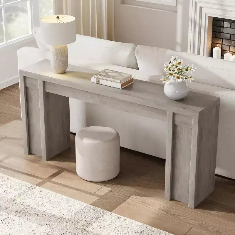 Console de ferme extra-longue de 70 pouces, table de canapé en bois pour entrée et couloir
