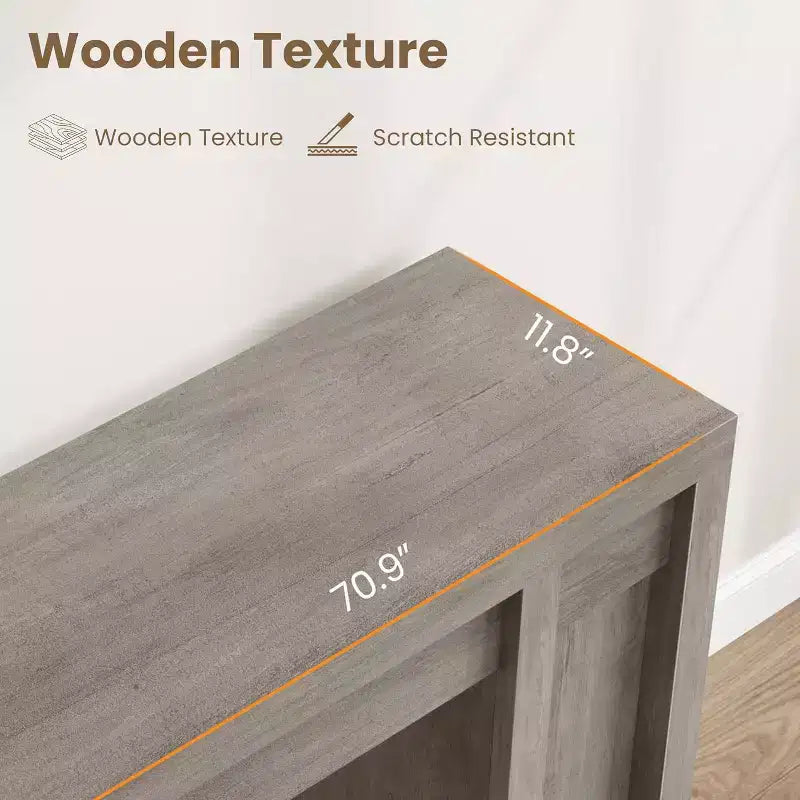 Console de ferme extra-longue de 70 pouces, table de canapé en bois pour entrée et couloir