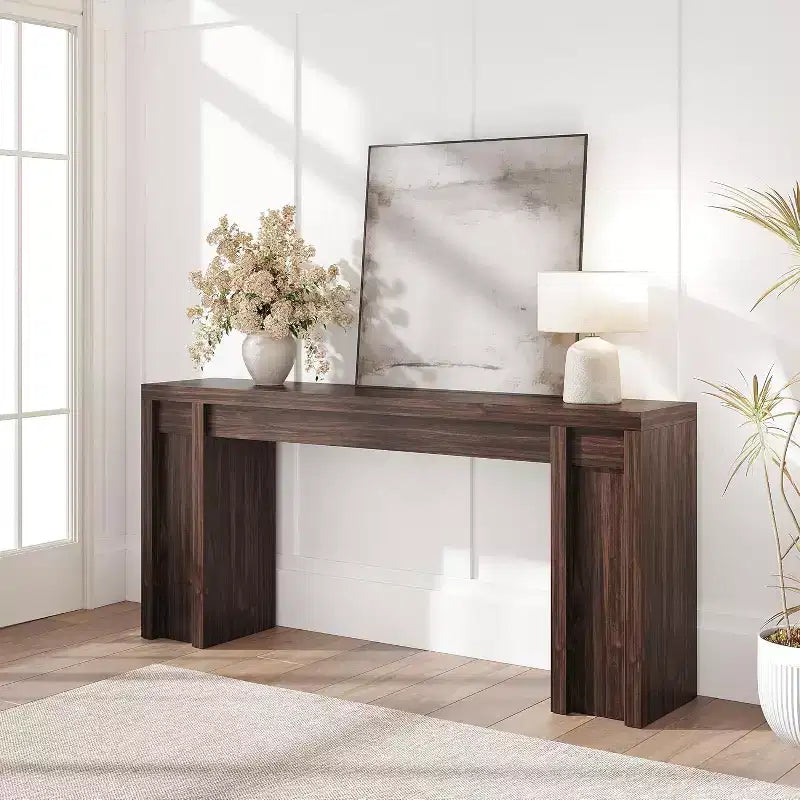 Console de ferme extra-longue de 70 pouces, table de canapé en bois pour entrée et couloir