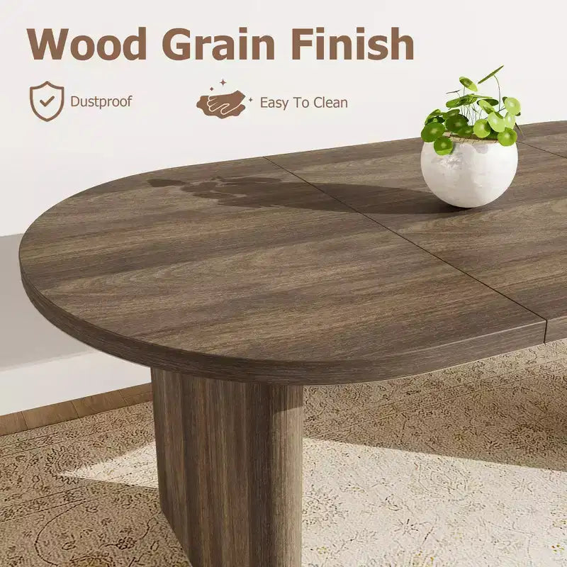 Grande table à manger et bureau polyvalents, plateau en bois épaissi, pour 6 à 10 personnes, 180 cm de large