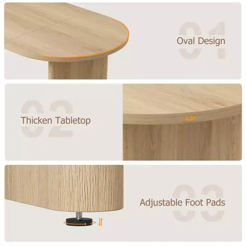 Grande table à manger et bureau polyvalents, plateau en bois épaissi, pour 6 à 10 personnes, 180 cm de large