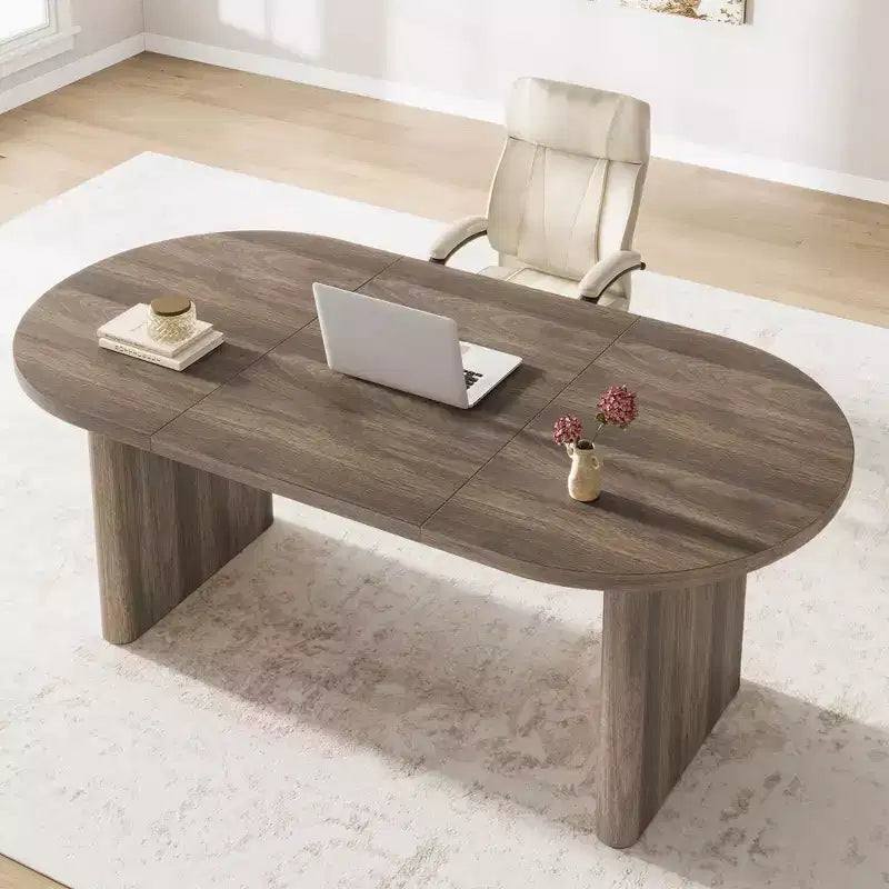 Grande table à manger et bureau polyvalents, plateau en bois épaissi, pour 6 à 10 personnes, 180 cm de large