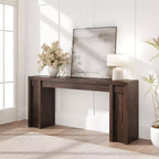 Table console rustique moderne de 70,9" avec design en bois épais, table de couloir et de canapé, marron