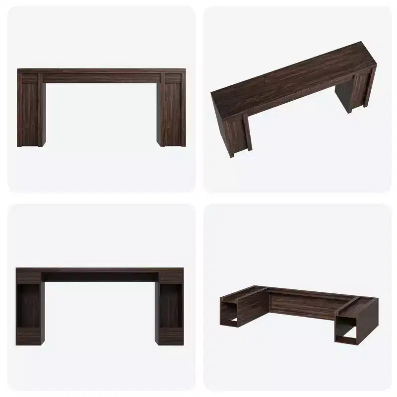 Table console rustique moderne de 70,9" avec design en bois épais, table de couloir et de canapé, marron