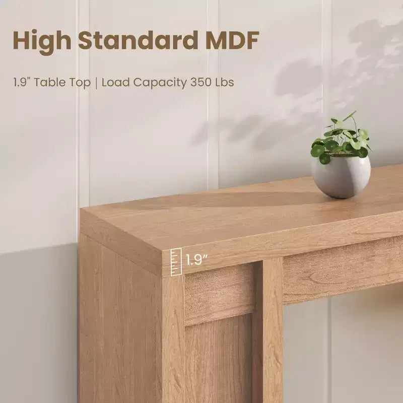 Table console rustique moderne de 70,9" avec design en bois épais, table de couloir et de canapé, marron