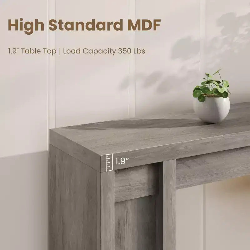 Table console rustique moderne de 70,9" avec design en bois épais, table de couloir et de canapé, marron