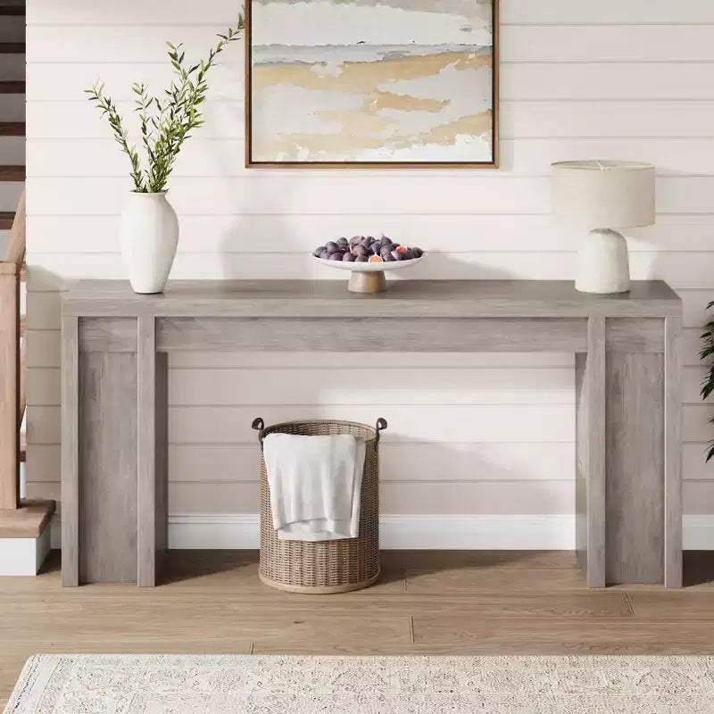 70.8 Modern Console Table,Thick Wood Design Hall & Sofa Table for Entryway, Living Room Behind Couch