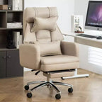 Fauteuil de bureau inclinable ergonomique pivotant à 360° avec repose-pieds, appuie-tête et oreiller lombaire, 180 kg