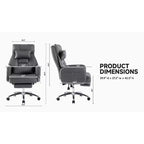 Fauteuil de bureau inclinable ergonomique pivotant à 360° avec repose-pieds, appuie-tête et oreiller lombaire, 180 kg
