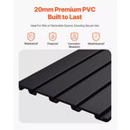 Panneau de lattes en PVC pour garage, 60x120 cm, organisateur mural modulaire et ajustable, noir, 136 kg