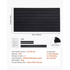 Panneau de lattes en PVC pour garage, 60x120 cm, organisateur mural modulaire et ajustable, noir, 136 kg