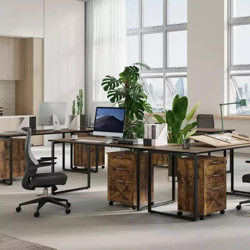 Caisson de classement mobile à 3 tiroirs avec serrure et roulettes, rangement de bureau sous le bureau pour documents de format Lettre, A4, Légal