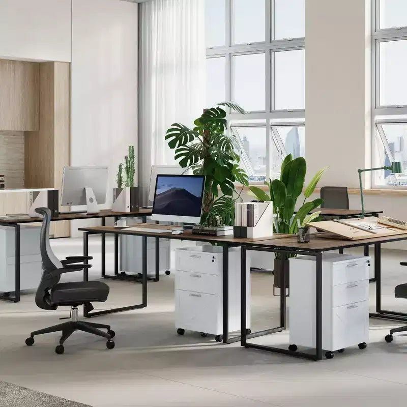 Caisson de classement mobile à 3 tiroirs avec serrure et roulettes, rangement de bureau sous le bureau pour documents de format Lettre, A4, Légal