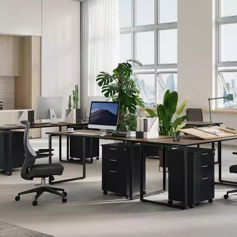 Caisson de classement mobile à 3 tiroirs avec serrure et roulettes, rangement de bureau sous le bureau pour documents de format Lettre, A4, Légal
