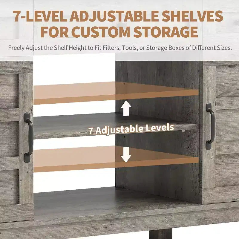 Meuble de support pour aquarium de 200-280 litres avec prise de courant, 3 tiroirs et placards, 635 kg, style ferme