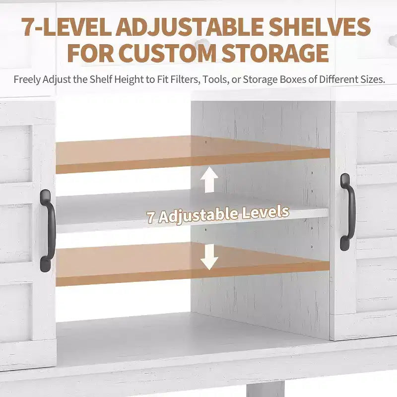 Meuble de support pour aquarium de 200-280 litres avec prise de courant, 3 tiroirs et placards, 635 kg, style ferme
