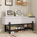 Banc de rangement capitonné moderne avec coffre de rangement et étagère à chaussures, banc d'entrée