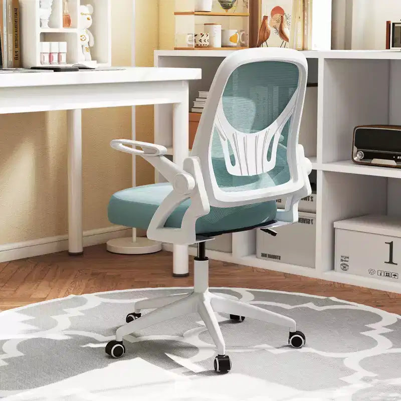 Fauteuil de bureau ergonomique en maille avec support lombaire, accoudoirs relevables et roulettes, 150 kg