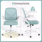 Fauteuil de bureau ergonomique en maille avec support lombaire, accoudoirs relevables et roulettes, 150 kg