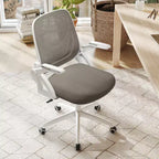 Fauteuil de bureau ergonomique en maille avec support lombaire, accoudoirs relevables et roulettes, 150 kg