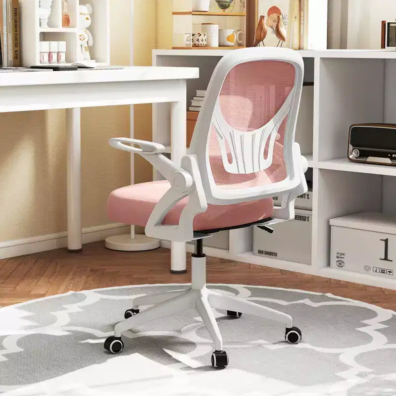 Fauteuil de bureau ergonomique en maille avec support lombaire, accoudoirs relevables et roulettes, 150 kg