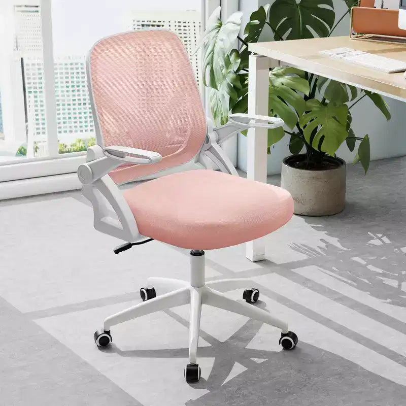 Fauteuil de bureau ergonomique en maille avec support lombaire, accoudoirs relevables et roulettes, 150 kg