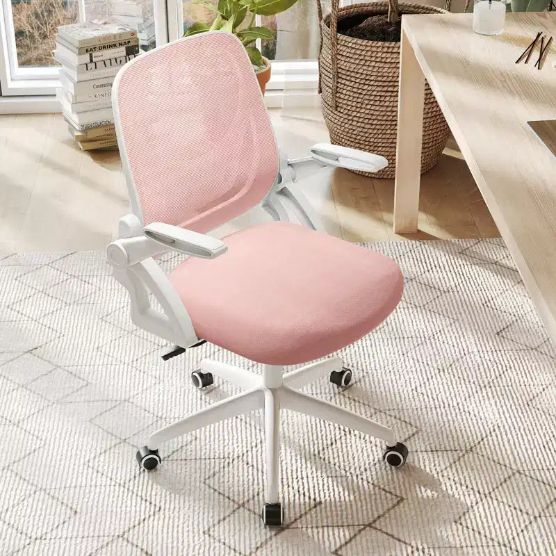 Fauteuil de bureau ergonomique en maille avec support lombaire, accoudoirs relevables et roulettes, 150 kg